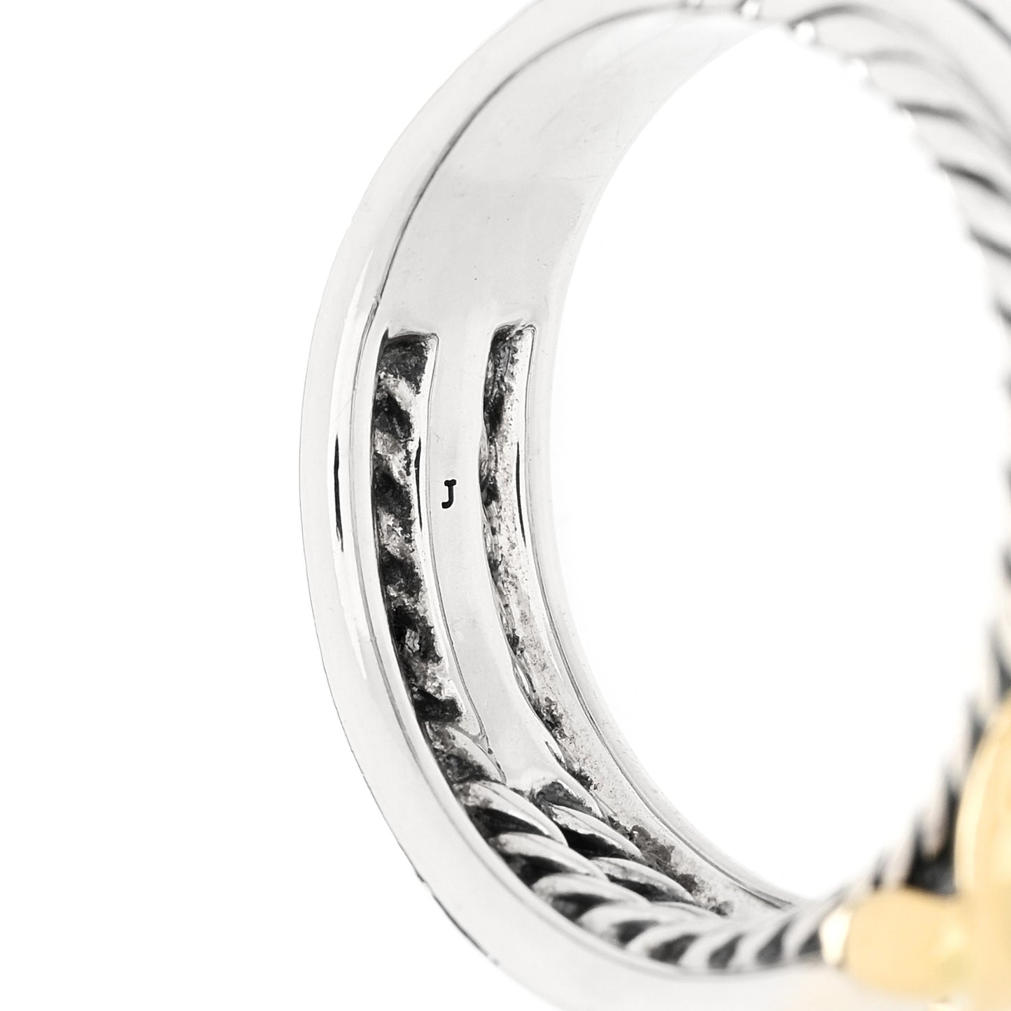 Sterling Silver 18K Yellow Gold 6mm X Crossover Ring 53 6.5