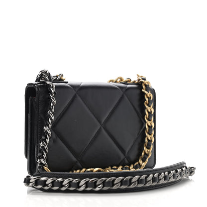 Chanel Lambskin Quilted Chanel 19 Wallet On Chain WOC Black 3 of 17