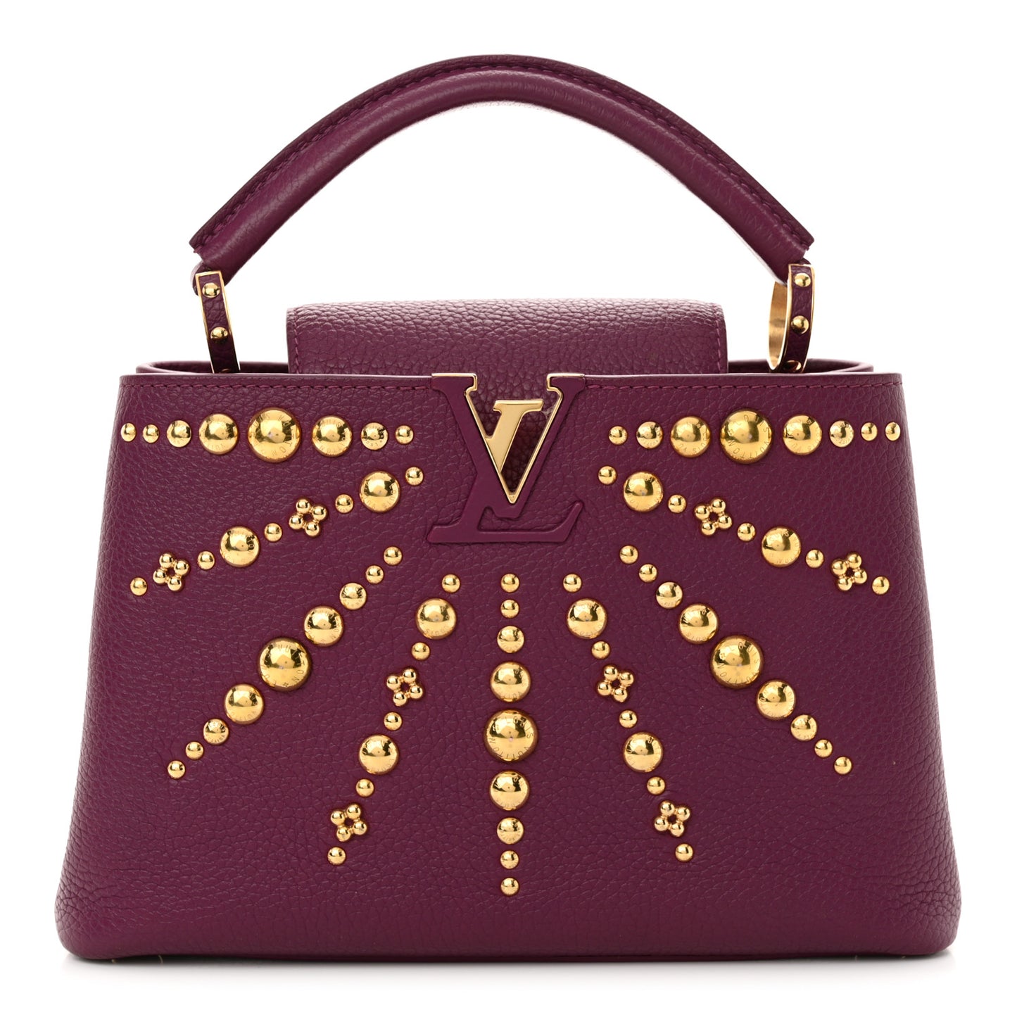 Taurillon Studded Sol Capucines BB Magenta