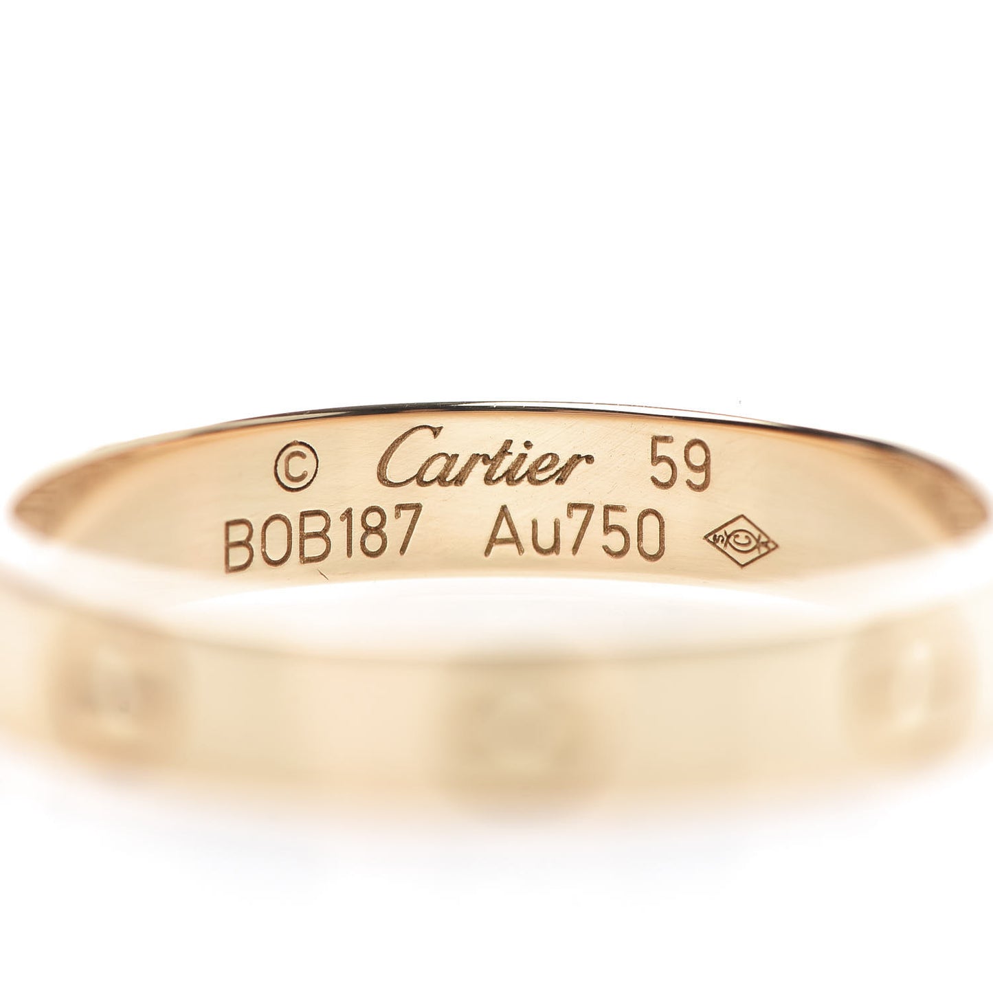 18K Yellow Gold 3.5mm LOVE Wedding Band Ring 59 8.75