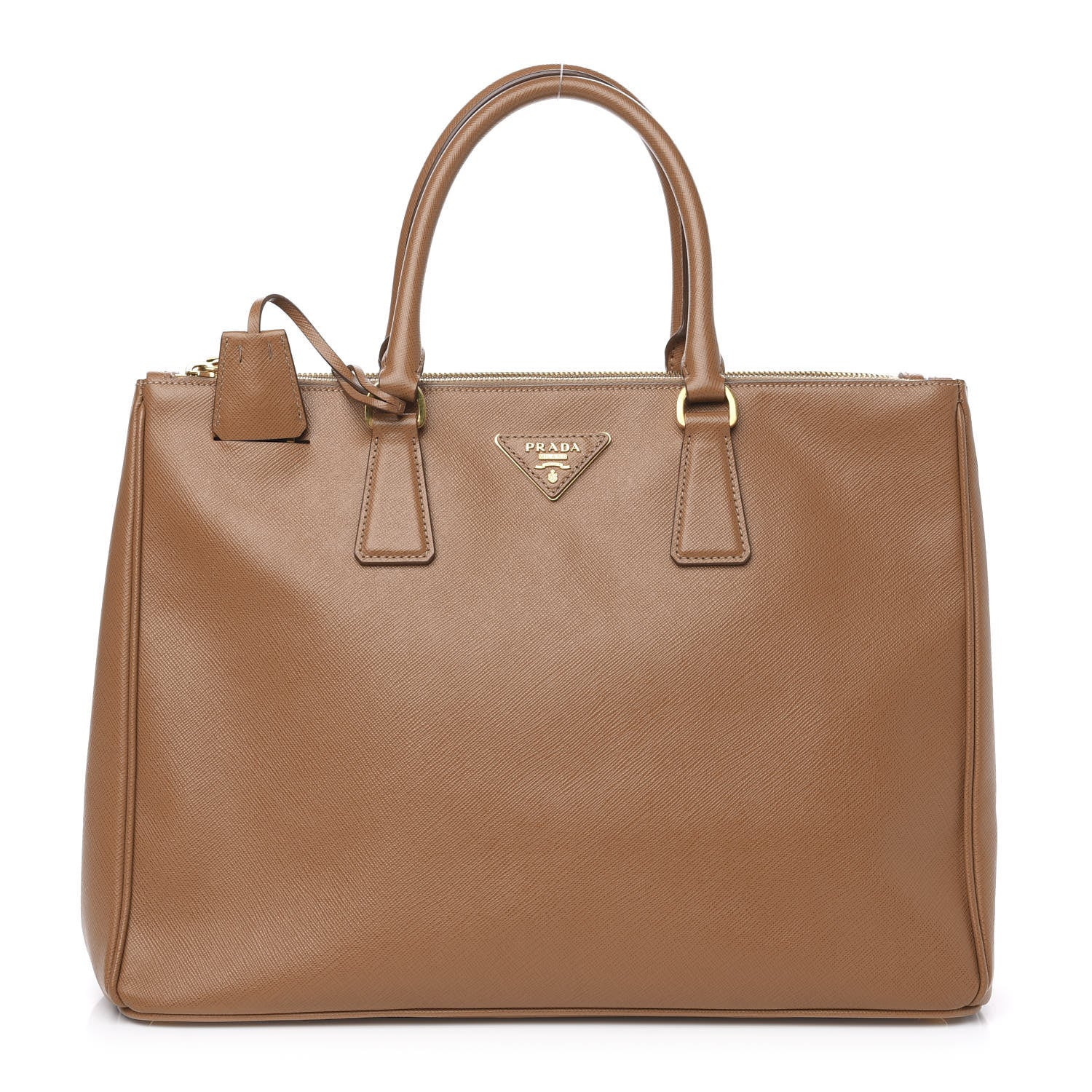 Prada Saffiano Large Galleria Double Zip Tote Caramel 1 of 11