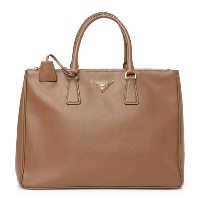 Prada Saffiano Large Galleria Double Zip Tote Caramel 1 of 11