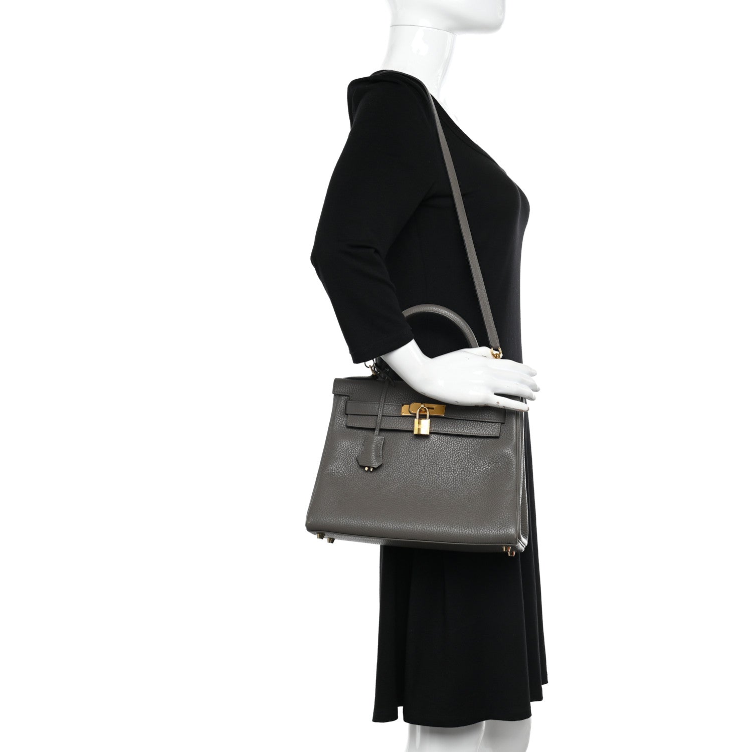 Hermes Taurillon Clemence Kelly Retourne 28 Etain 2 of 15