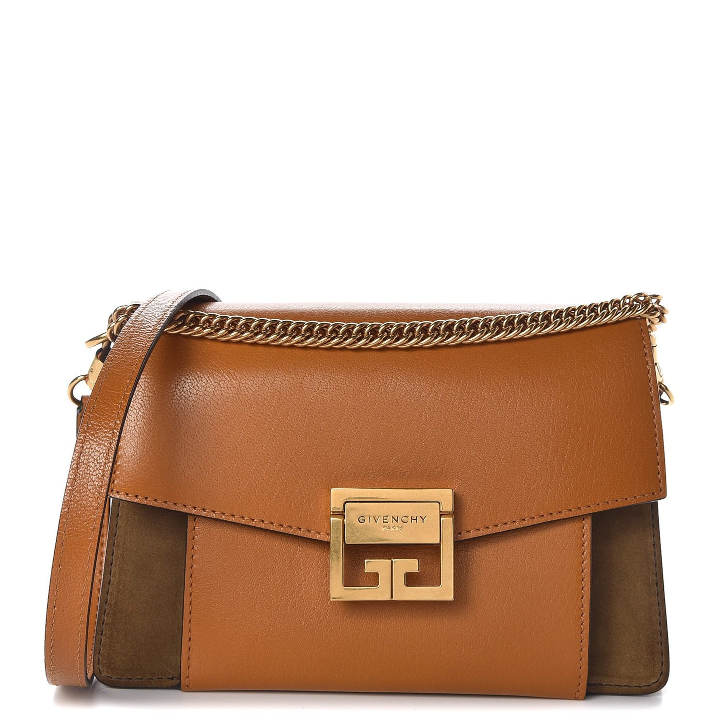 Calfskin Small GV3 Shoulder Bag Amber Mastic