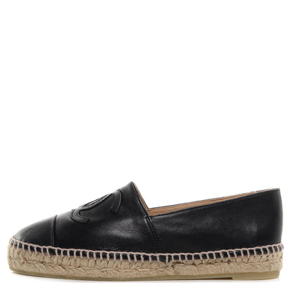 Chanel Lambskin CC Espadrilles 36 Black 1 of 8