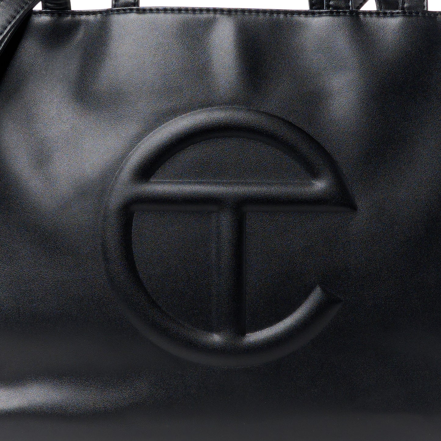 Vegan Leather Medium Shopping Bag Black