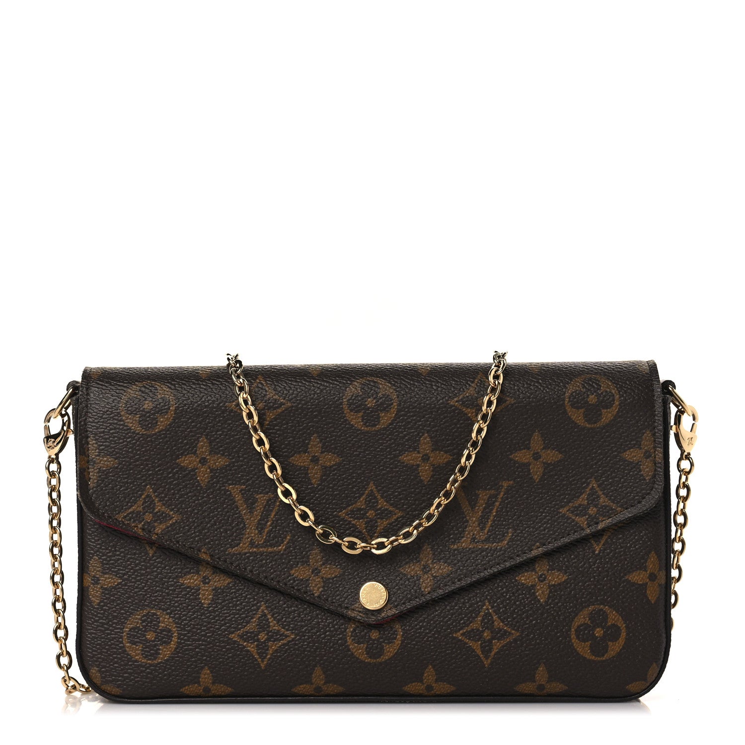 Louis Vuitton Monogram Pochette Felicie Chain Wallet Fuchsia 3 of 9