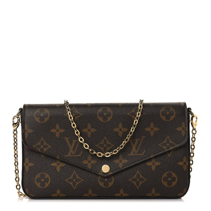 Louis Vuitton Monogram Pochette Felicie Chain Wallet Fuchsia 3 of 9