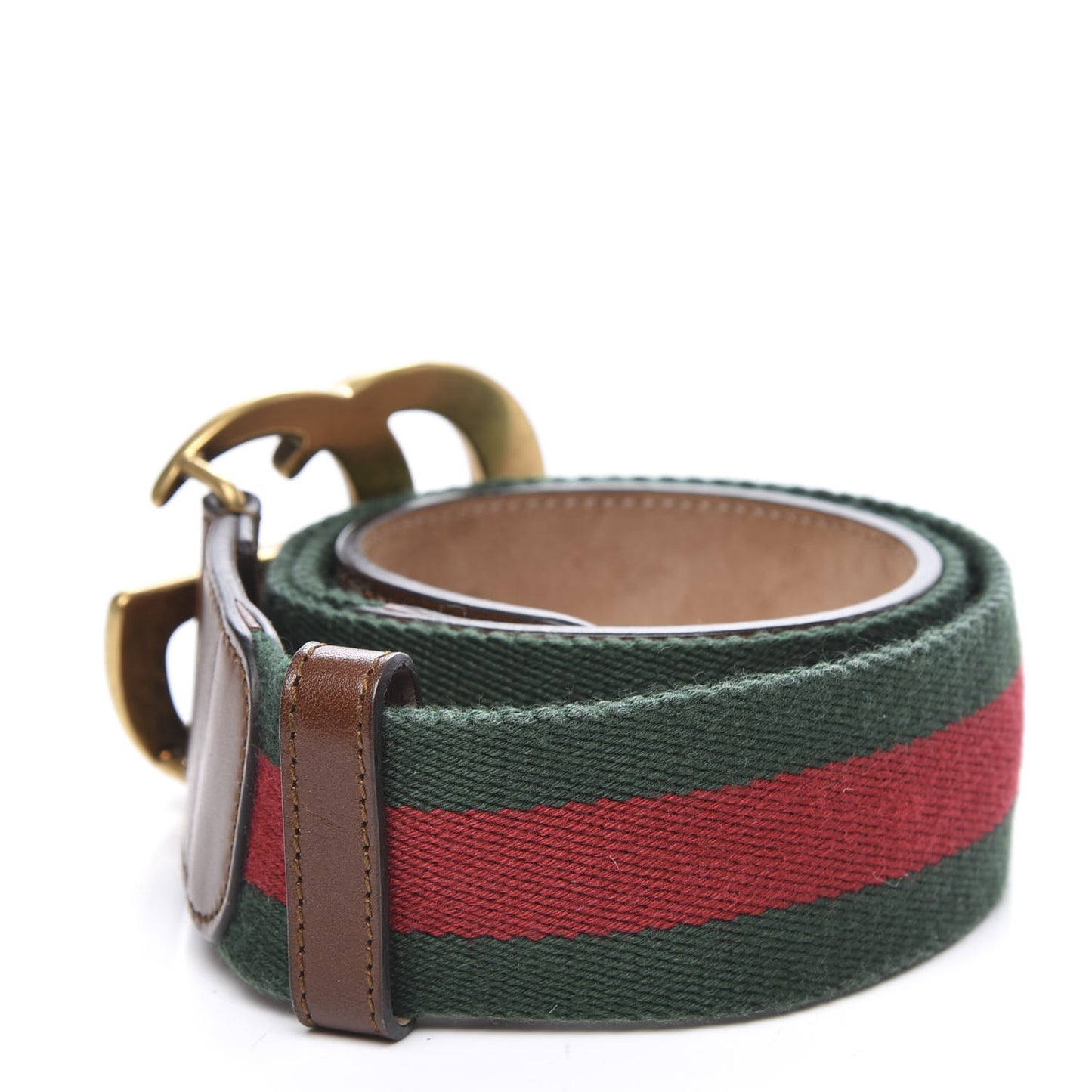 Nylon Calfskin Double G Web 40mm Belt 80 32 Green Red Cuir
