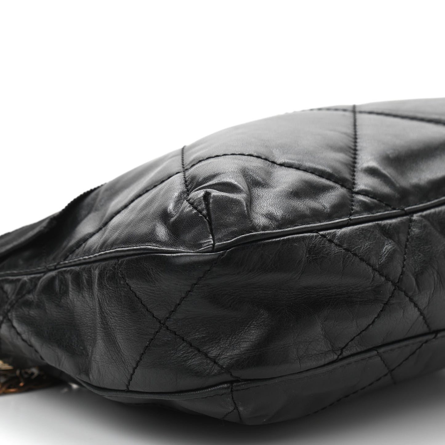 Lambskin Quilted Amalia Crossbody Bag Black