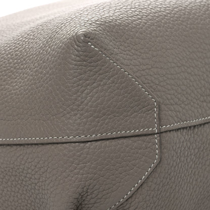 Hermes Taurillon Clemence Double Sens 45 Reversible Tote Mykonos Gris Tourterelle 12 of 16