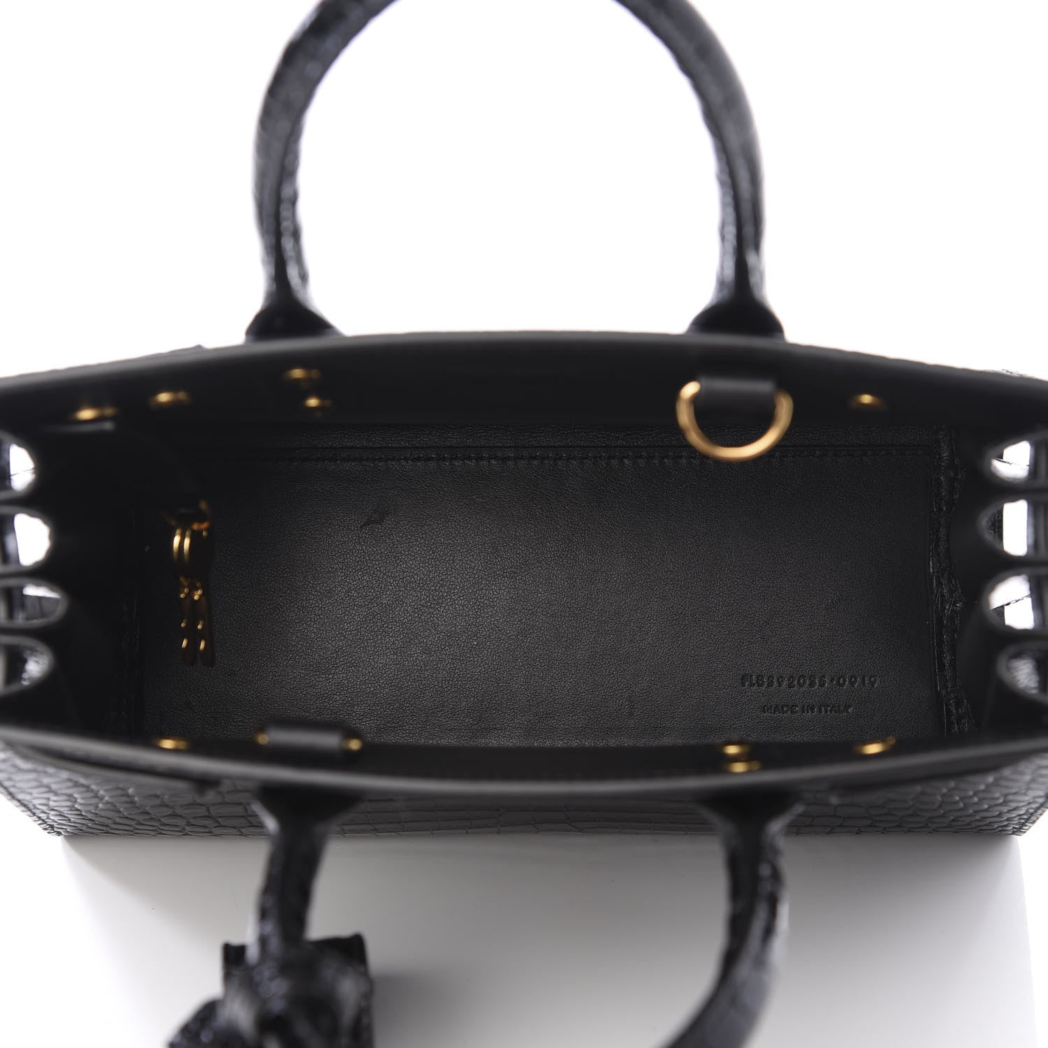 Saint Laurent Calfskin Crocodile Embossed Nano Sac De Jour Black 4 of 10