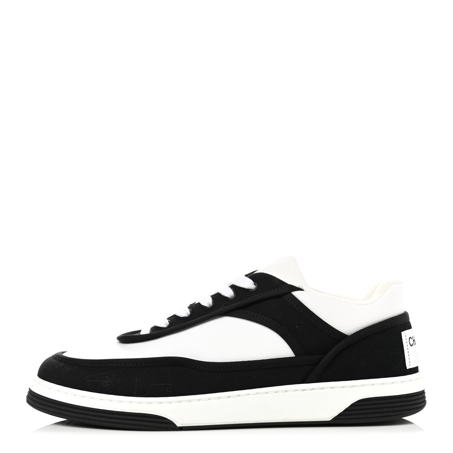 Fabric Womens Logo Sneakers 39 Black White