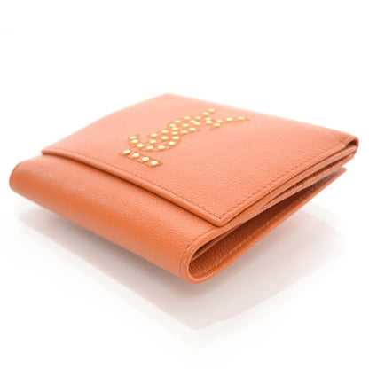 Saint Laurent Leather Studded Belle de Jour Wallet Orange 3 of 7