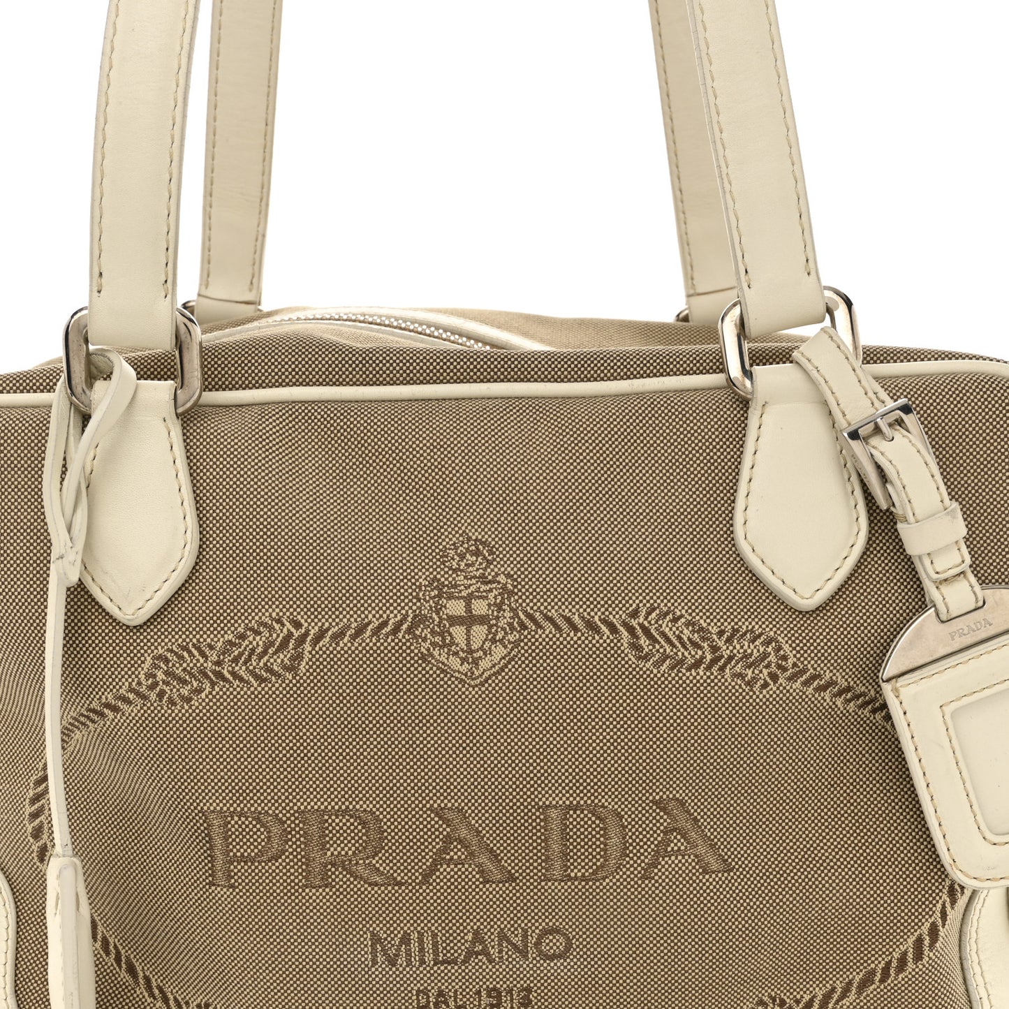 Jacquard Logo Handbag Corda White