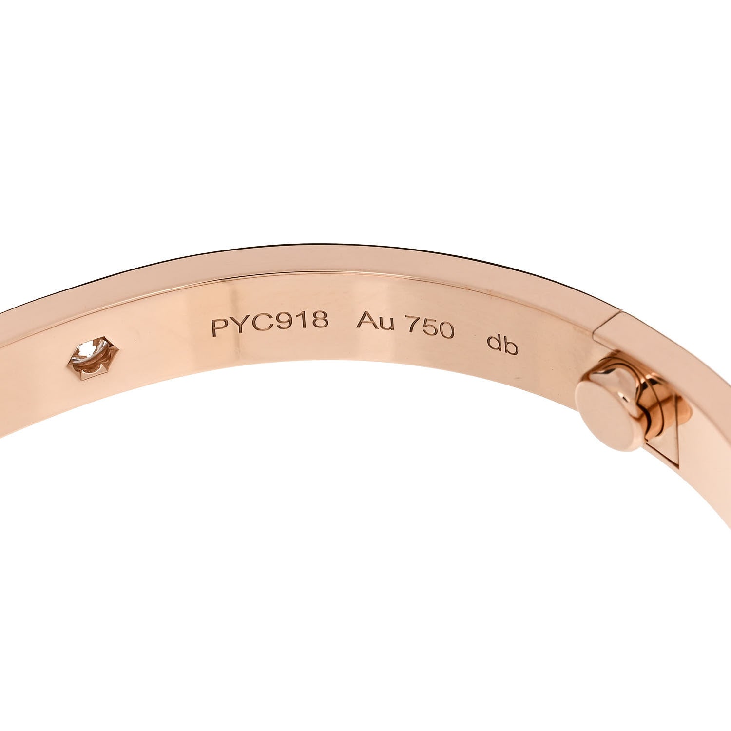 Cartier 18K Pink Gold 4 Diamond LOVE Bracelet 17 5 of 6