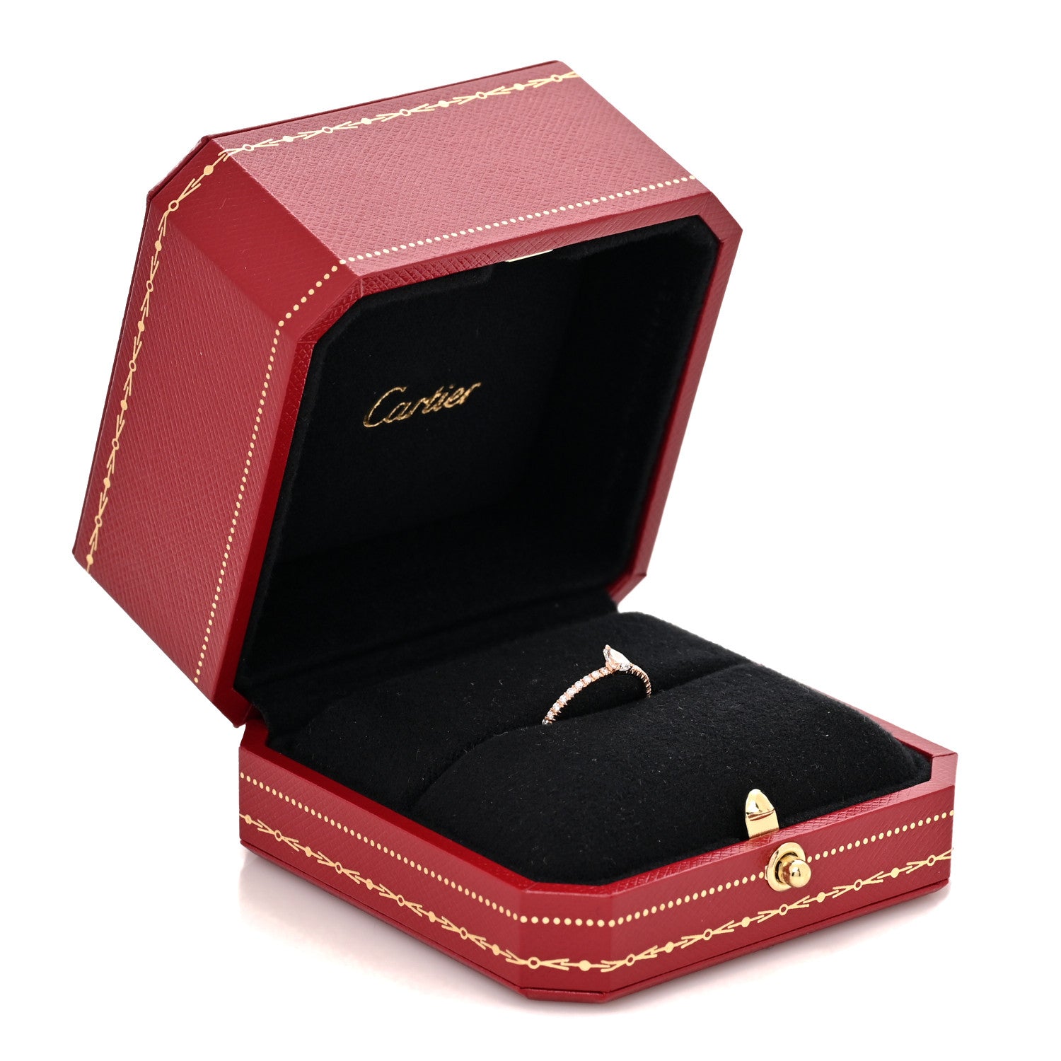 Cartier 18K Pink Gold Diamond Etincelle De Cartier Pear Shaped Paved Ring 47 4 5 of 5