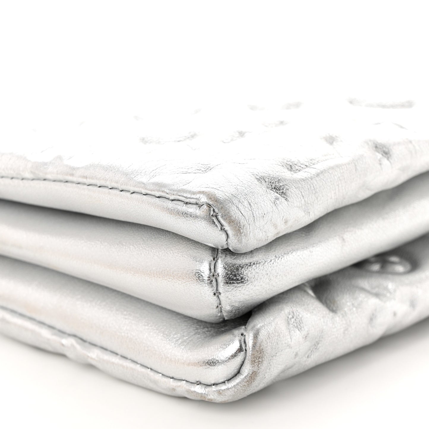 Metallic Lambskin Embossed Monogram Coussin PM Silver