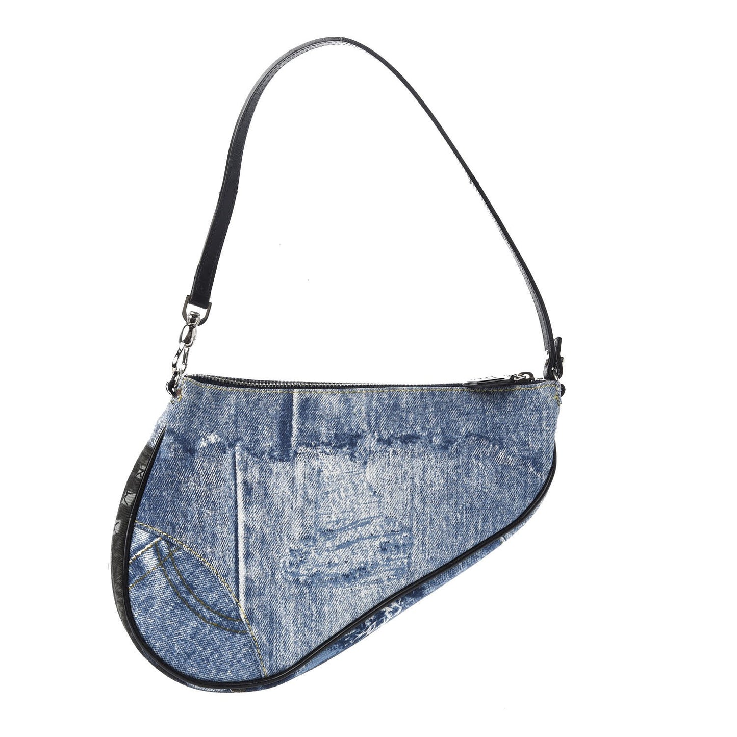 Canvas Jean Customise Mini Saddle Pochette Blue