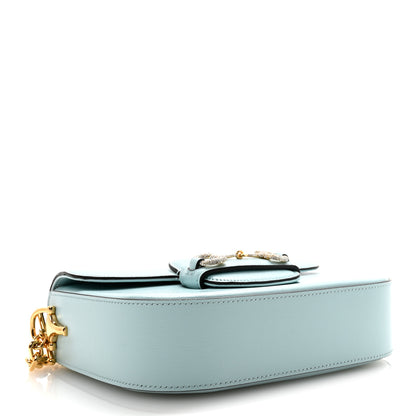 Gucci Azalea Calfskin Crystal GG Monogram Mini Horsebit 1955 Shoulder Bag Light Blue 4 of 10