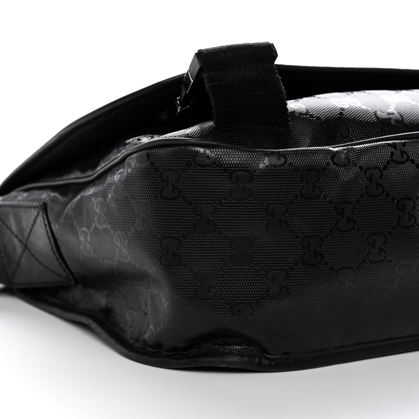 Imprime Monogram Medium Double Buckle Flap Messenger Bag Black