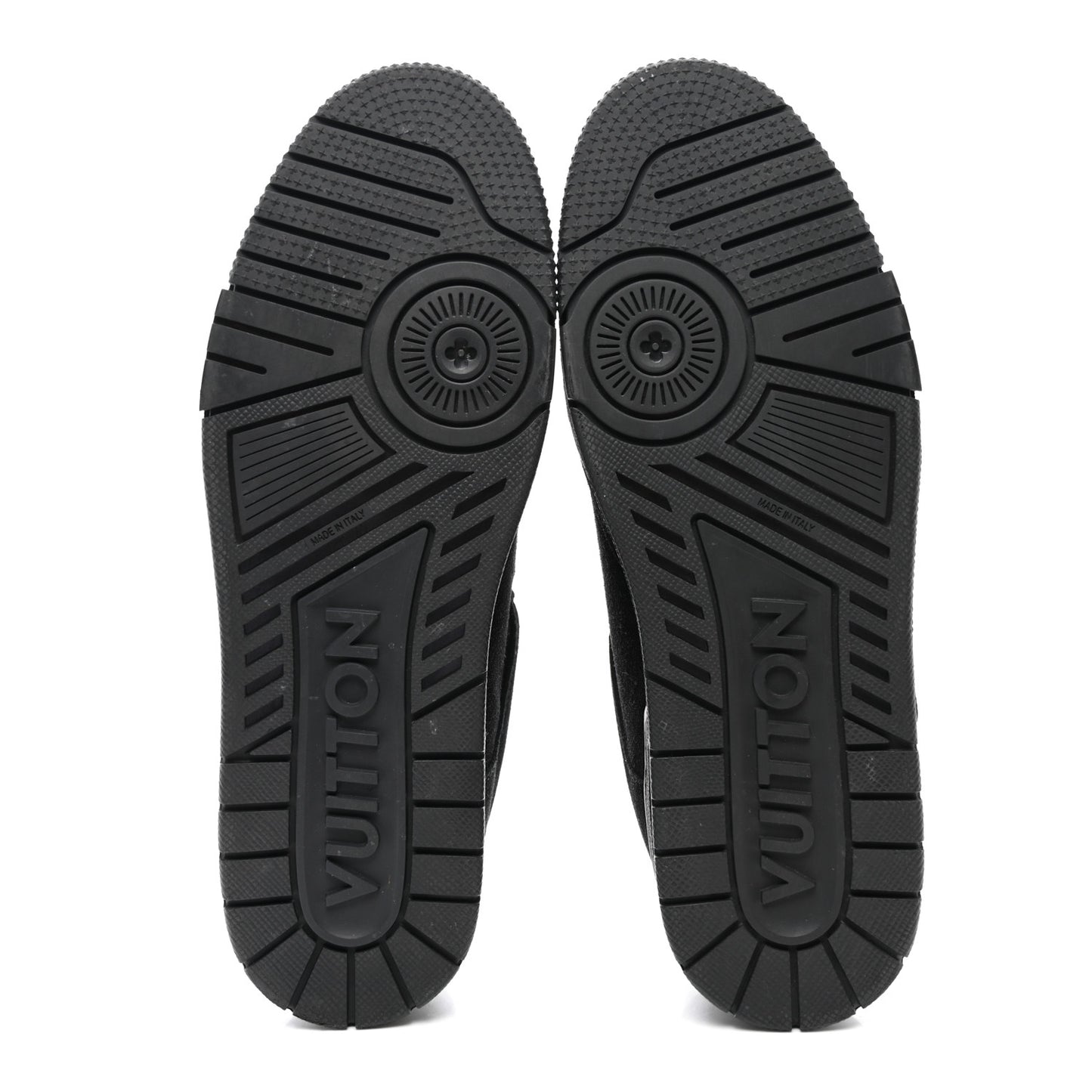 Suede Mens LV Trainer Sneakers 9 Black
