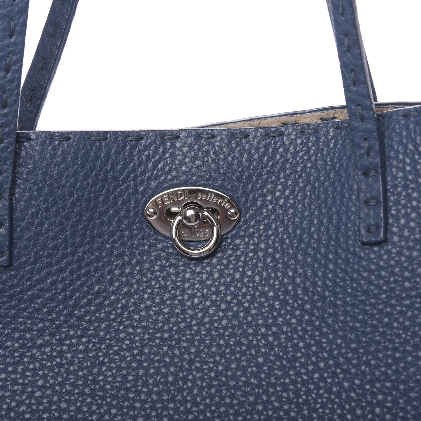 Cuoio Romano Selleria Bi-Color Large Carla Tote Blue Latte
