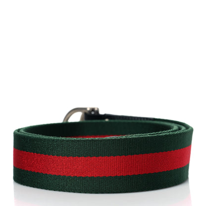 Gucci Canvas Web D Ring 40mm Belt 90 36 Green Red 2 of 3
