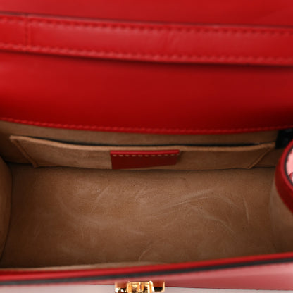Gucci Calfskin Mini Sylvie Top Handle Bag Hibiscus Red 6 of 13