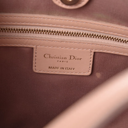 Christian Dior Coated Canvas Cannage Small Panarea Tote Light Pink 9 of 11