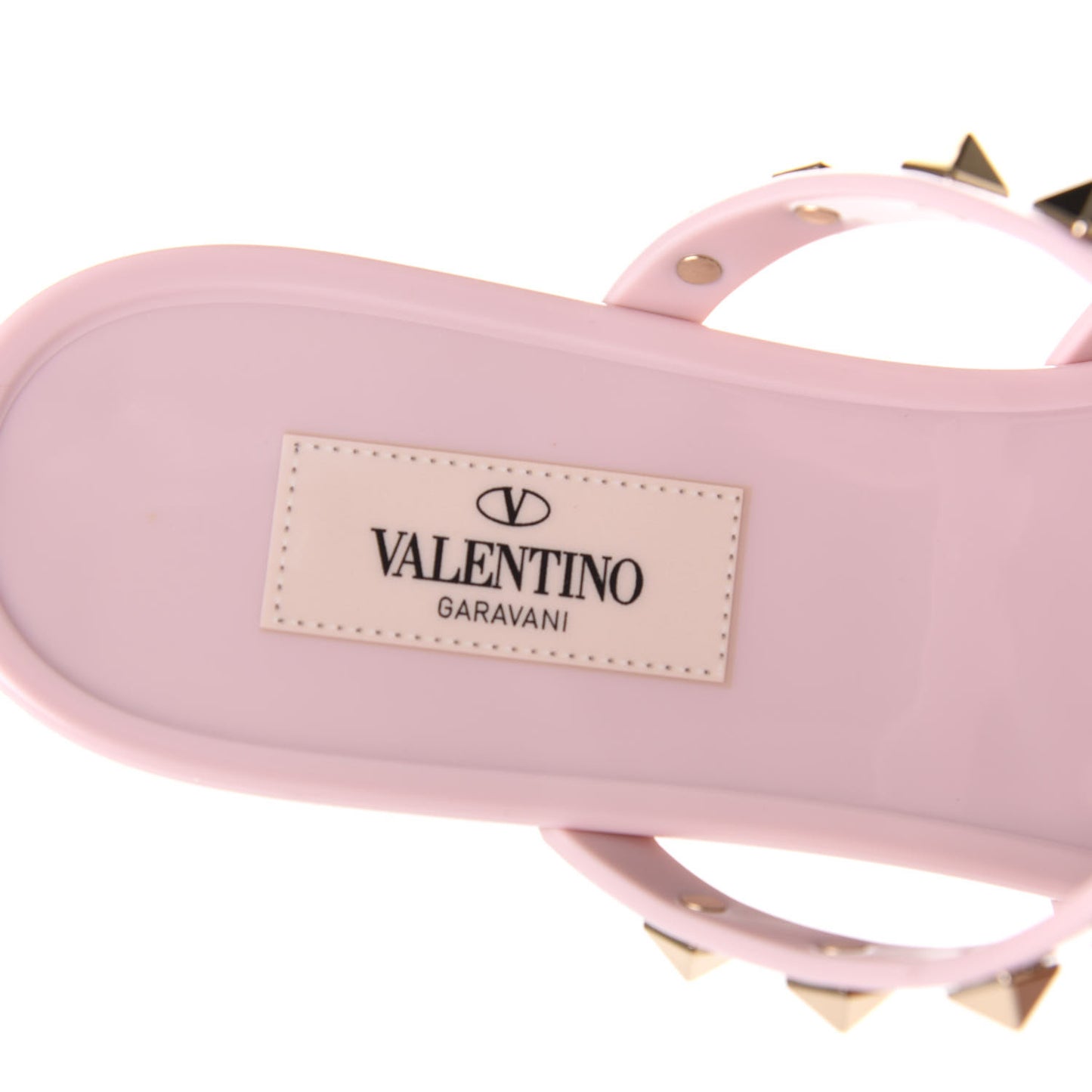 PVC Jelly Rockstud Caged Flat Thong Sandals 38 Water Rose