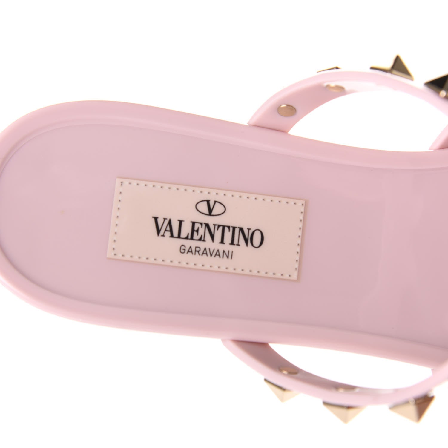 Valentino Garavani PVC Jelly Rockstud Caged Flat Thong Sandals 38 Water Rose 8 of 8