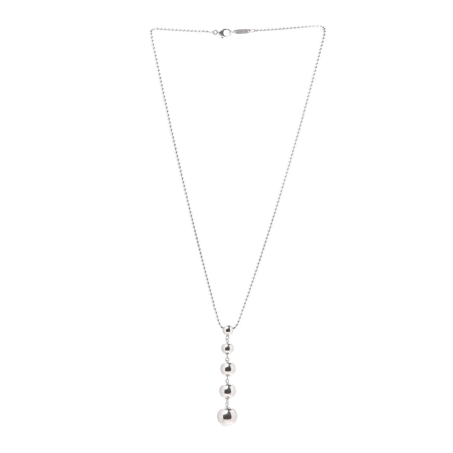 Sterling Silver Graduated Ball Drop Necklace