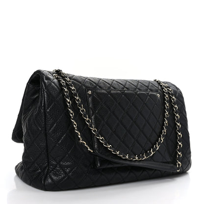 Chanel Calfskin Quilted XXL Travel Flap Bag Black 3 of 9
