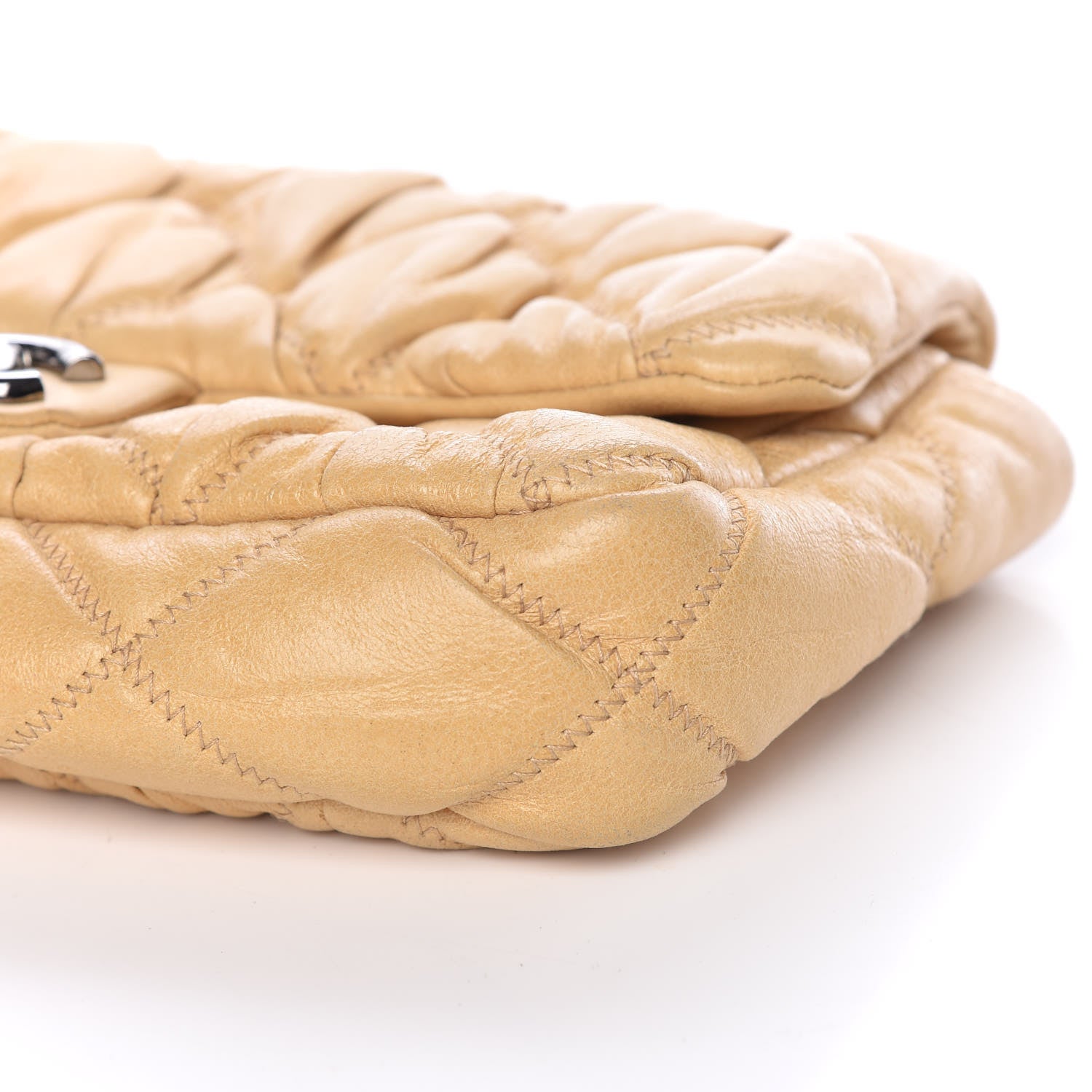 Chanel Calfskin Quilted Medium Bubble Quilt Flap Bag Beige 7 of 14