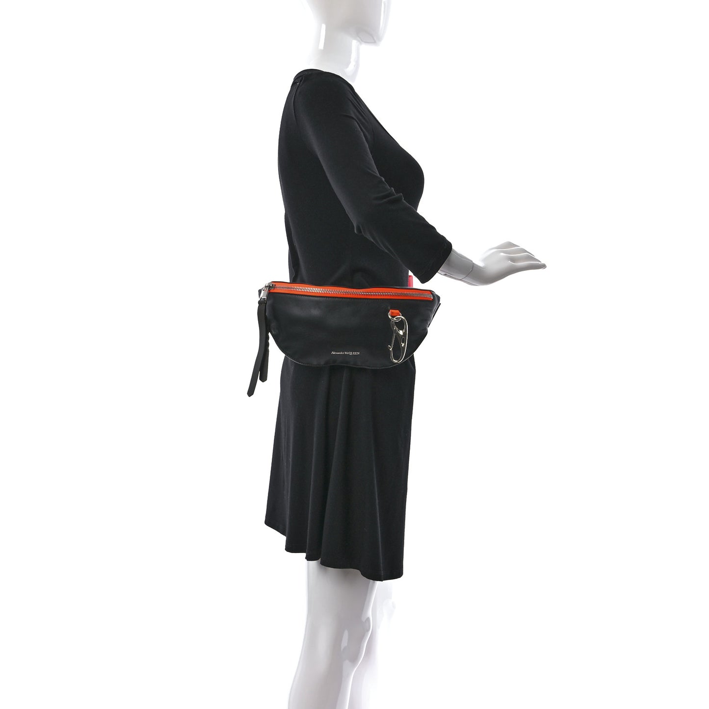 Calfskin Harness Belt Bag Black Lust Red