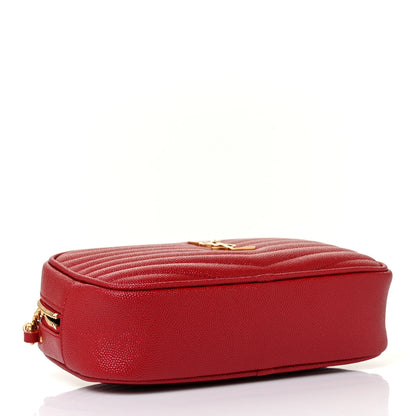Saint Laurent Grain De Poudre Matelasse Monogram Mini Lou Camera Bag Eros Red 4 of 9