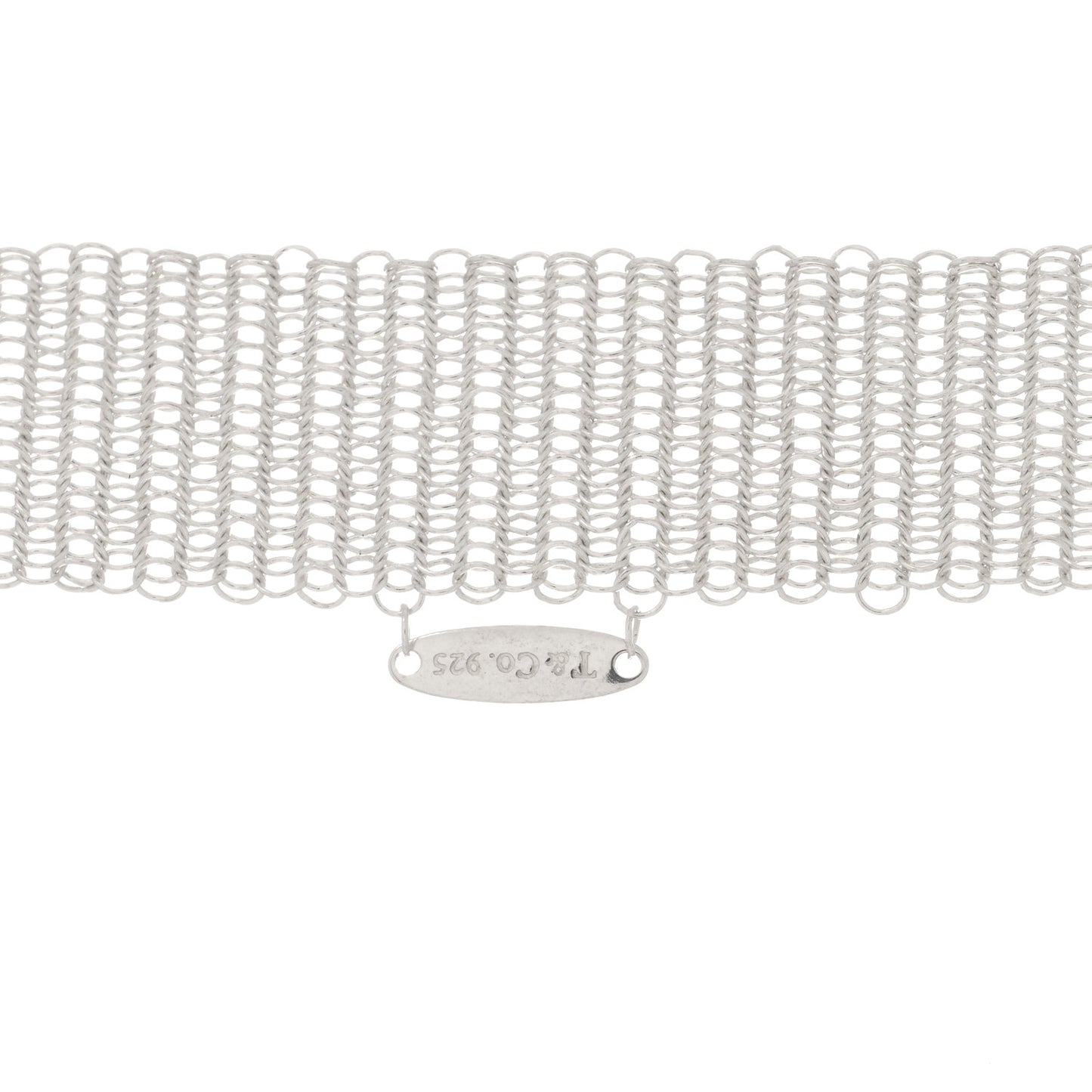Sterling Silver Pearl Elsa Peretti Mesh Tie Necklace