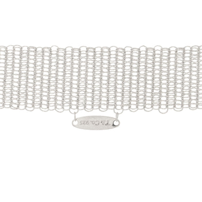 Tiffany Sterling Silver Pearl Elsa Peretti Mesh Tie Necklace 3 of 3