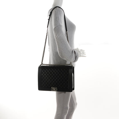 Chanel Lambskin Quilted Large Boy Flap Black 2 of 9