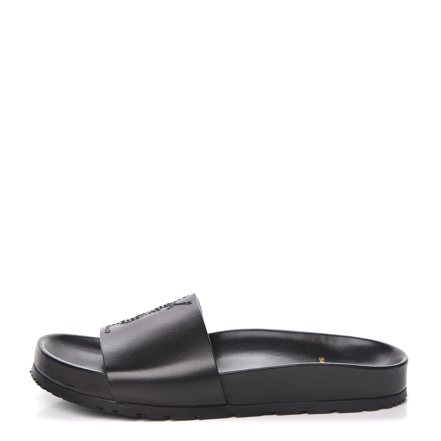 Calfskin Monogram Joan Slide Sandals 36 Black