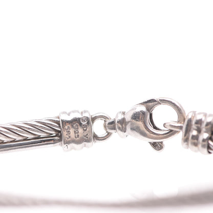 David Yurman Sterling Silver 14K White Gold Diamond 3mm Crossover Bracelet 5 of 5