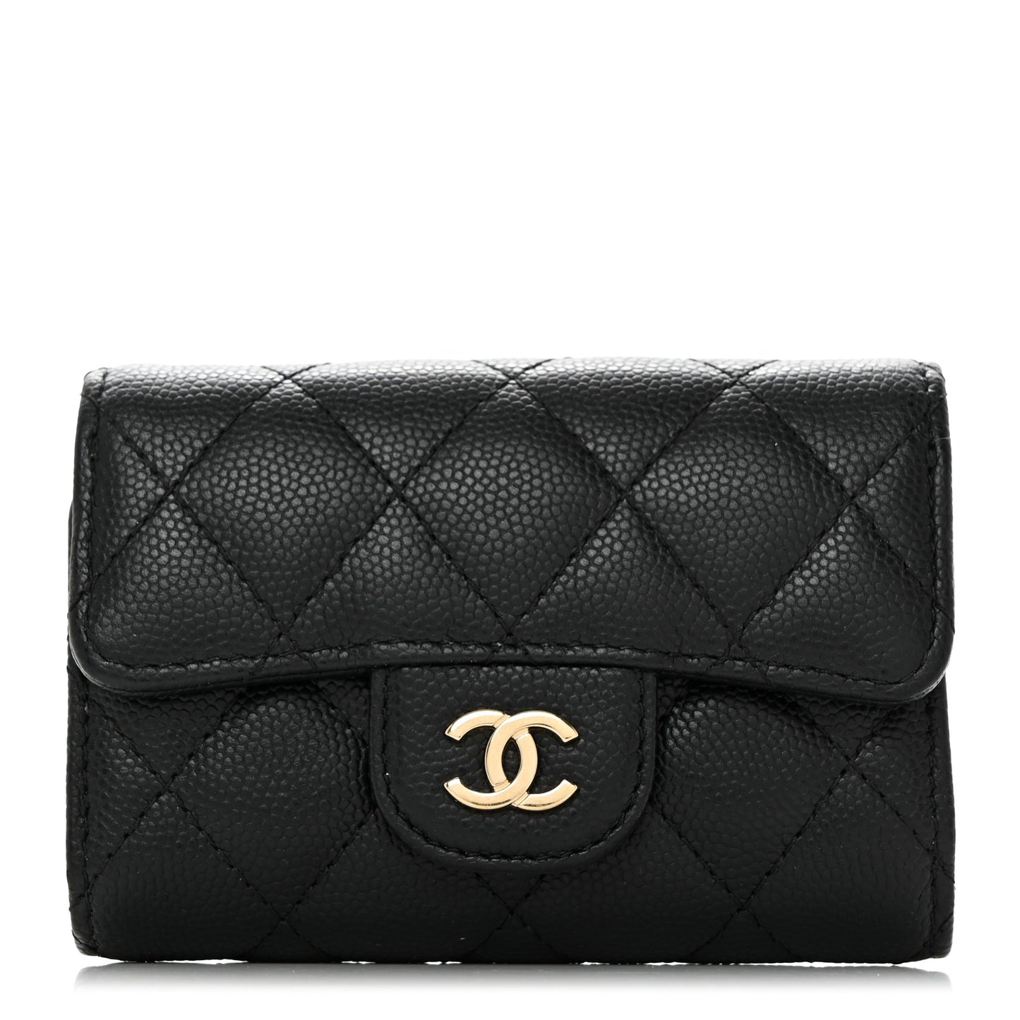 Caviar Quilted Classic 4 Key Holder Wallet Black