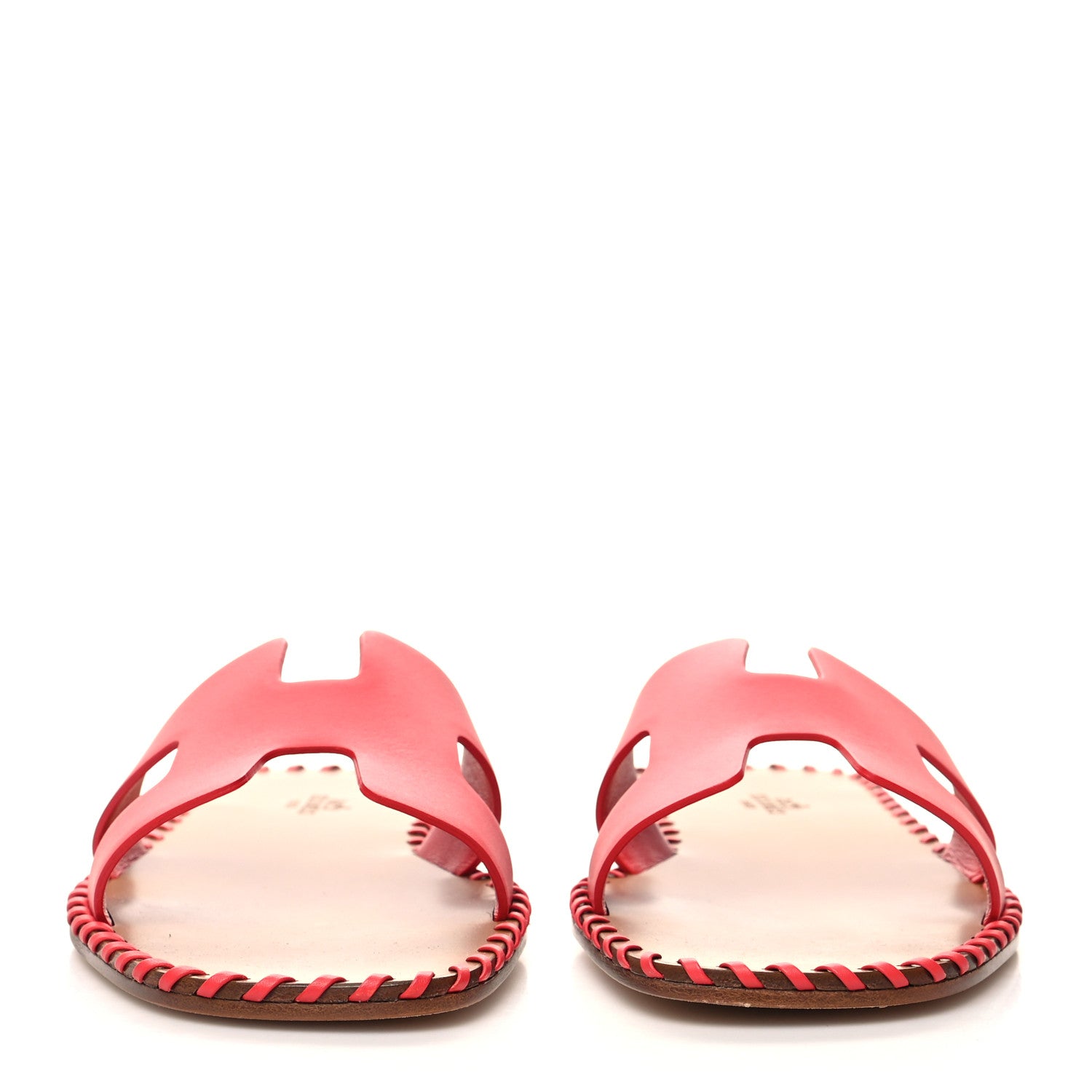 Hermes Box Calfskin Braided Oran Sandals 39 Rouge Grenadine 2 of 9