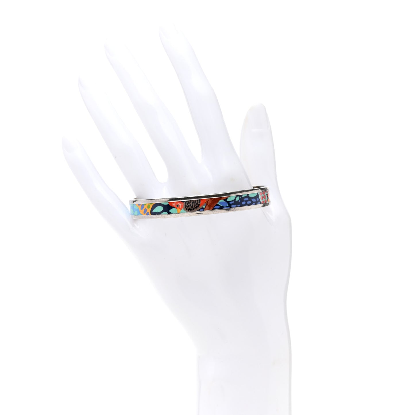 Enamel Printed Narrow Jungle Of Eden Bracelet 65 Pierres et Cactus