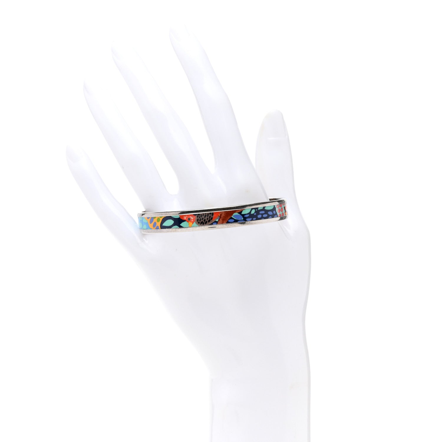 Hermes Enamel Printed Narrow Jungle Of Eden Bracelet 65 Pierres et Cactus 2 of 6