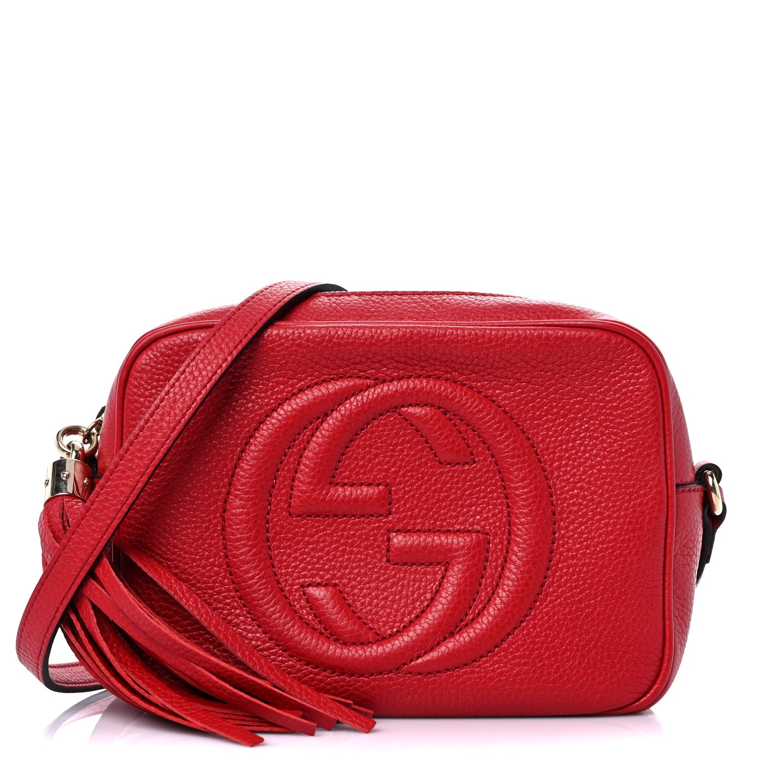 Gucci Pebbled Calfskin Small Soho Disco Bag Tabasco Red 1 of 16