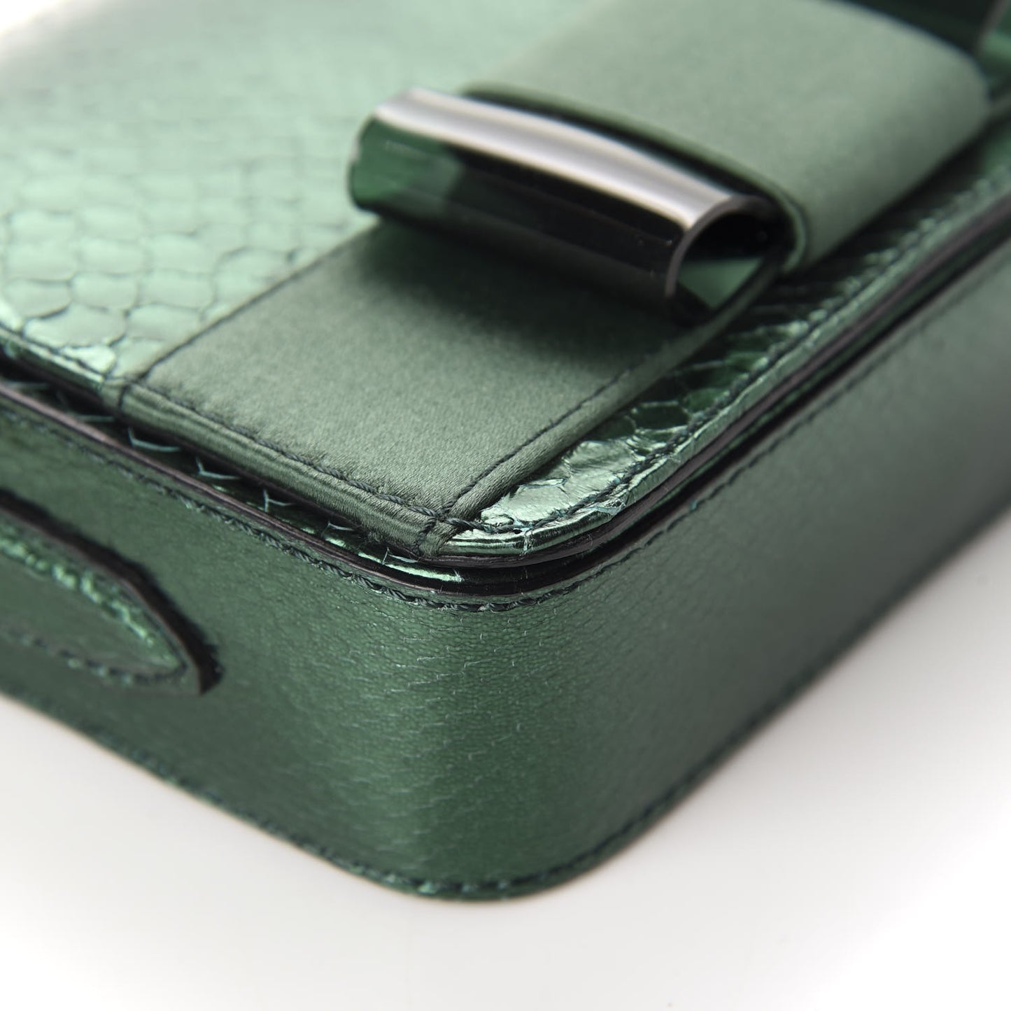 Metallic Snakeskin Mini Berkeley Crossbody Dark Green