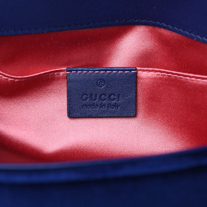 Gucci Velvet Matelasse Mini GG Marmont Shoulder Bag Cobalt Blue 6 of 8