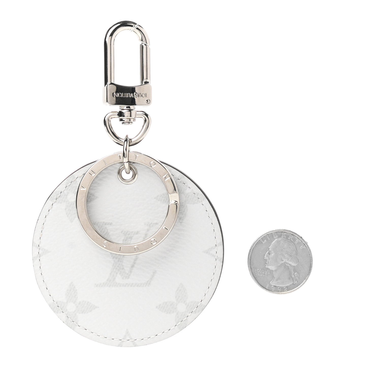 Monogram Porte Cle Logo Bag Charm Key Ring White
